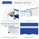 8' x 7' Patio Retractable Awning, Manual Exterior Sun Shade Deck Window Cover, Blue