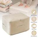 Large Foldable Storage Bag For Comforter Quilt Blanket Clothes Pillows Beddings Self Compression Organizer For Duvet Closet Storage Containers With Du