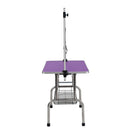 Folding Dog Pet Grooming Table Stainless Steel Frame Rubber Mat On Board With Adjustable Arm And Clamps Pet Dog Cat Grooming Table by HouseOfZazla