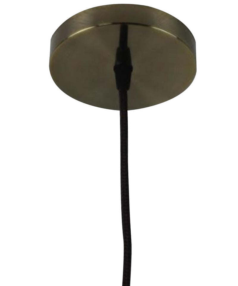 2"W Antique Brass Bare Bulb LED 1 Light Pendant with Retro Switch on Socket by Home Concept