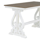 5-Piece Retro Dining Set, Rectangular Wooden Dining Table and 4 Upholstered Chairs for Dining Room and Kitchen (Brown+White)