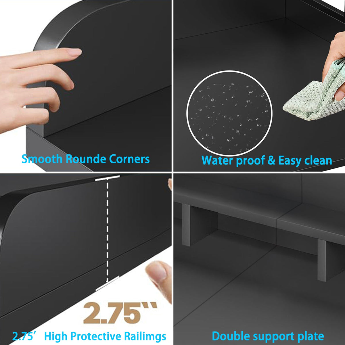 Washer Dryer Countertop with Non-slip Pads - Black, photo 3 of 7