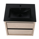 24" Bathroom Vanity, With Black Ceramic Sink And 2 Soft Close Drawers (BLO-G-BL9060BK)W1286S