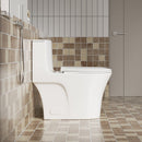 Elegant One Piece Toilet With Tornado Dual Flush, Siphonic S Trap 12", Soft Close Seat, Dual Flush, Ada Height, Glossy - Gloss White by HouseOfZazla