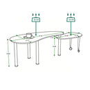 Rotatable Cocktail Table With Solid Legs, 360 Degree Rotating by HouseOfZazla