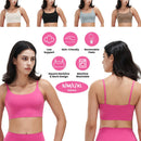 Women Strap Sport Bras Padded StrappyÊCrop Square Neck Low Impact Bras SexyÊFitnessÊTank Tops with Removable Pads Flat Straps for Gym Yoga Workout Run