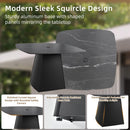 Outdoor Patio Dining Set, Squircle Dining Table, Dining Chairs With Sunbrella Cushions by Unique Piece Furniture
