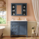 Bathroom Vanity With Mirror Cabinet, Single Sink With 2 Soft Closing Doors And 4 Drawers by HouseOfZazla