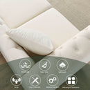 80" Chesterfield Sofa Beige Velvet for Living Room, 3 Seater Sofa Tufted Couch with Rolled Arms and Nailhead for Living Room, Bedroom, Office, Apartment, two pillows