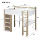 Loft Bed With Built In Storage Shelves, Clothes Rail, And Desk by HouseOfZazla