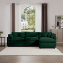 Modern Oversized Modular Cushion Sofa With Ottoman, Low Back, Deep Seating Sofa Set