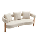 Luxe 76.5 in. Curved 3 Seater Modern Upholstered Chenille Sofa by HouseOfZazla