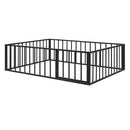 Metal Floor Bed Frame With Fence And Door by HouseOfZazla