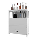 Bamboo Large Capacity Storage Cabinet With Shelves For Bathroom And Living Room - White by HouseOfZazla