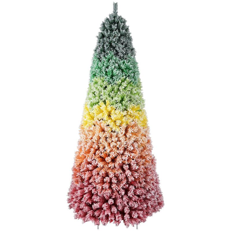 6ft Rainbow Gradient Flocked PVC Christmas Tree, photo 7 of 9
