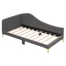 Upholstered Daybed With Headboard And Armrest, Support Legs by HouseOfZazla