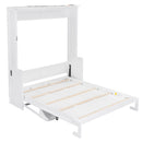Murphy Bed With Desk, LED Lights & USB Charging Station by HouseOfZazla