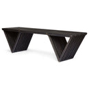 Gloaming Outdoor Bench with Slat Design and Triangular Base by HouseOfZazla