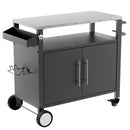 Outdoor Grill Cart With Storage, Rolling Bar Cart With Hooks And Spice Rack Stainless Steel by HouseOfZazla