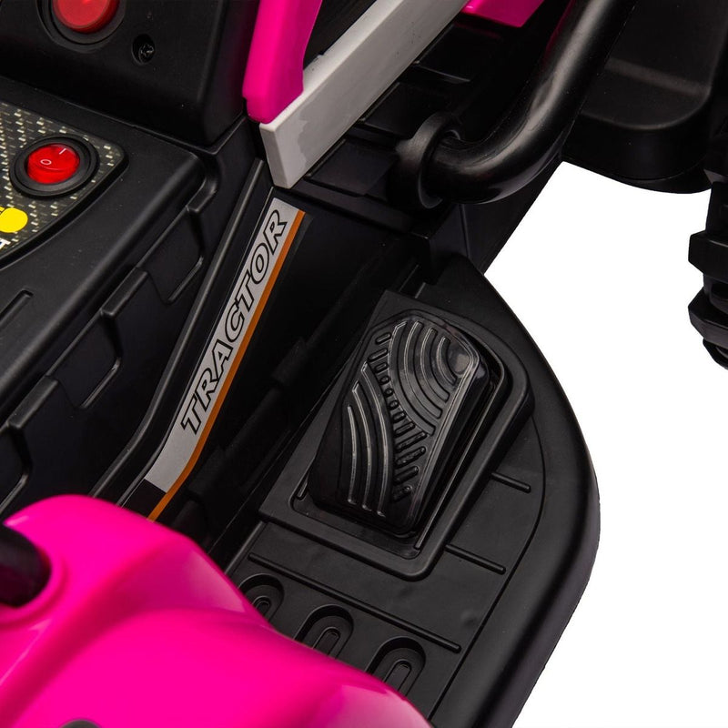 Ride on Tractor with Trailer,24V Battery Powered Electric Tractor Toy, 200wx2motor 1.86-4.97MPH/Remote Control,electric car for kids,Three speed adjustable,USB,MP3, Bluetooth,LED light, safety belt