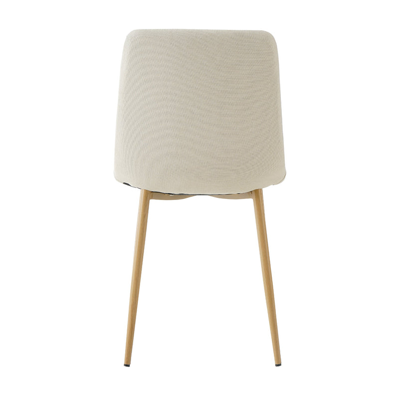 Modern beige cloth dining chair, Fabric Accent Upholstered Chairs Side Chair with wood-transfer Metal Legs for Home Furniture Living Room Bedroom Kitchen Dining room(set of 4)