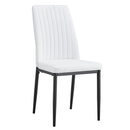 7-Piece Faux Marble Dining Table Set, Glass Rectangular Kitchen Table for 6-8, Modern White Faux Marble Dining Room Table with MDF Base, Dining Table & 6 Chairs