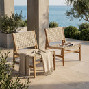 Noreen Club Chair: Acacia Wood and Wicker Woven