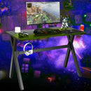 Ergonomic Gaming Desk with Mousepad and Cup Headphone Holder by LJGDeals