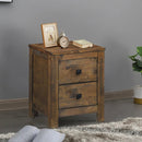 Wood 2 Storage Sliding Drawers End Nightstand-Oak by LJGDeals