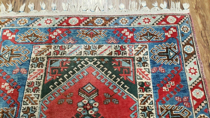 4' X 6' Handmade Turkish Super Kazak Shirvan Wool Rug Colorful