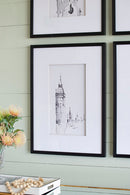 Architecture Wall Art Prints, Home Decor Art For Living Room Dining Room Entryway (Set of 4) - White / Black by Unique Piece Furniture