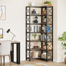 7 Tier Corner Bookshelf, Storage Unit For Living Room by HouseOfZazla