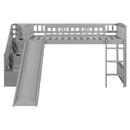 Loft Stairway Bed With 2 Drawers, Convertible Ladder And Slide by HouseOfZazla