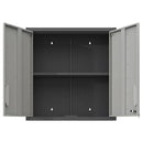 Metal Wall Mounted Tool Storage Cabinet With 2 Locking Doors, Adjustable Shelf, And Drawer