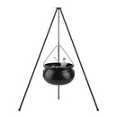 Halloween Witch Cauldron with 56.5" Tripod & Eyeball String Lights for Outdoor Decor