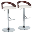 Grotto - Contemporary Adjustable Height Barstool With Swivel With Straight T Footrest (Set of 2) by HouseOfZazla