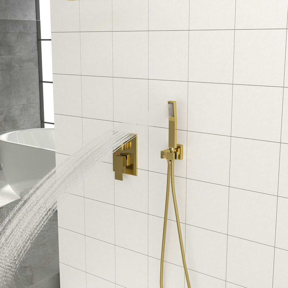 Modern Dual Shower Head System With 16" Ceiling Mount Finish, Stainless Steel And Brass, photo 20 of 28