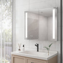 LED Medicine Cabinet With Mirror, Double Door With Defogger, Dimmer, Surface Mount by HouseOfZazla