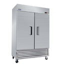 54" Commercial Freezer 49 Cu.Ft With 2 Solid Door Reach-In Freezers Stainless Steel Etl Approved Upright Freeze Storage - Silver by HouseOfZazla
