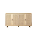 Elegant And Functional 4 Door Rattan Decorative Storage Cabinet by HouseOfZazla