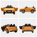 6V Kids Electric Ride On Car, Licensed Audi TT RS with Suspension System and Remote Control, Horn, 5 Songs, Lights, MP3 Player - Yellow