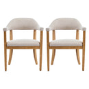 Wood Frame Upholstered Dining Chairs with Armrests (Set of 2) by HouseOfZazla