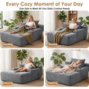 Convertible Chaise Lounge Sleeper Sofa with Cup Holders & Pillows