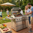 75300 BTU 6 Burners Deluxe Stainless Steel Gas Outdoor Kitchen Barbecue Island Grill by HouseOfZazla