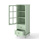 Minimalism Buffet Cabinet With Glass Doors And Double Drawer by HouseOfZazla