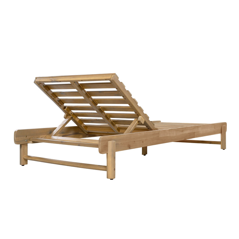 Light Teak Finish Acacia Wood Chaise Lounge Frame, photo 6 of 10