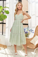 ADORA Gingham Detail Washed Dress