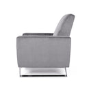 Bolt Upholstered Recliner Chair With Stainless Steel Base - Gray / Chrome by HouseOfZazla