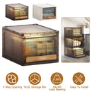 16.5L Stackable Storage Bin Plastic Drawer with Lid Closet Organizer Two Ways Opening Storage Box for Closet Kitchen Living Room Bedroom