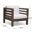 Outdoor Acacia Wood Patio Chair With Fabric Cushion by HouseOfZazla